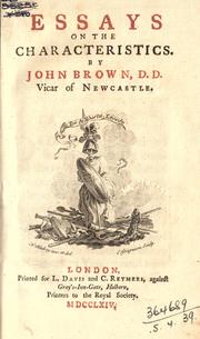 Cover of Essays on the Characteristics by John Brown