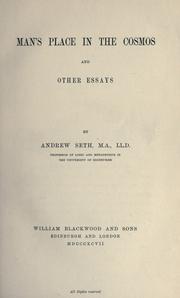 Front cover of Man's place in the cosmos by Andrew Seth Pringle-Pattison