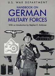 Cover of Handbook on German Military Forces by United States Department of War