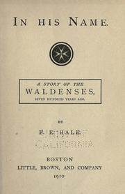Cover of In His name by Edward Everett Hale