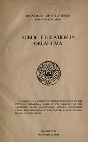 Cover of Public education in Oklahoma by United States. Office of Education