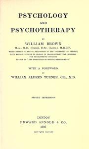 Front cover of Psychology and psychotherapy by William Brown