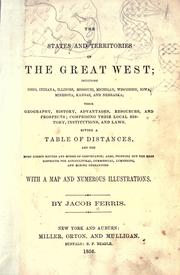 Front cover of The states and territories of the great West by Jacob Ferris