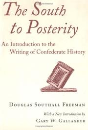 Front cover of The South to posterity by Douglas Southall Freeman