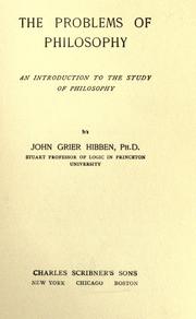 Front cover of The problems of philosophy by John Grier Hibben