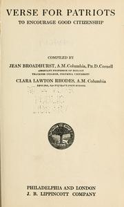 Cover of Verse for patriots by Broadhurst, Jean