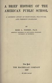 Front cover of A brief history of the American public school by Finney, Ross Lee