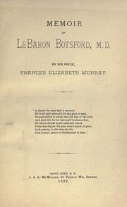 Front cover of Memoir of LeBaron Botsford, M.D by Frances Elizabeth Murray