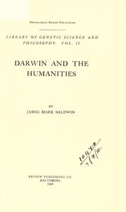 Cover of Darwin and the humanities by James Mark Baldwin