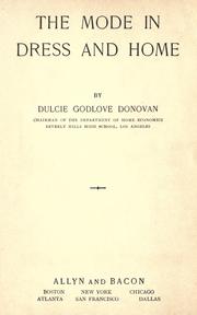 Front cover of The mode in dress and home by Dulcie Godlove Donovan