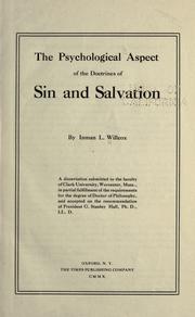 Front cover of The psychological aspect of the doctrines of sin and salvation by Inman L Willcox