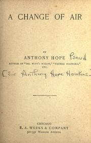 Front cover of A change of air by Anthony Hope