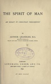 Front cover of The spirit of man by Arthur Chandler