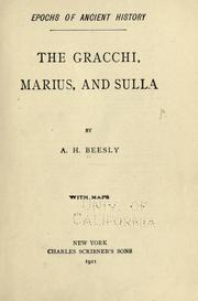 Cover of The Gracchi, Marius, and Sulla by A. H. Beesly