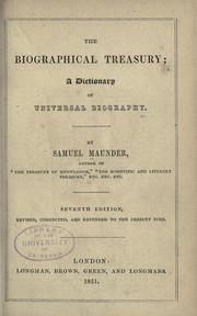 Cover of The biographical treasury by Maunder, Samuel