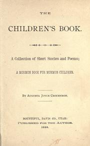 Cover of The children's book by Crocheron, Augusta Joyce