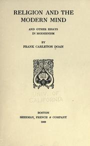 Front cover of Religion and the modern mind by Frank Carleton Doan