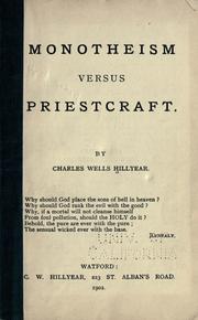 Front cover of Monotheism versus priestcraft by Charles Wells Hillyear