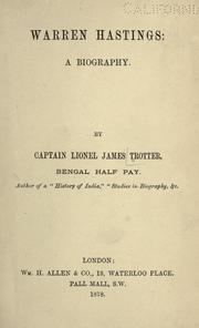 Front cover of Warren Hastings by Lionel J. Trotter