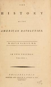 Front cover of The history of the American revolution by David Ramsay