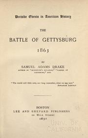 Cover of The battle of Gettysburg, 1863 by Samuel Adams Drake