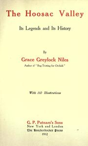 Cover of The Hoosac valley, its legends and its history by Grace Greylock Niles
