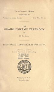 Cover of The Oraibi Powamu ceremony by H. R. Voth