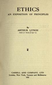 Cover of Ethics by Lynch, Arthur