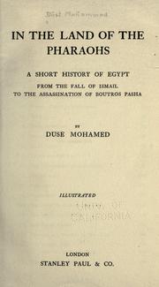 Front cover of In the land of the pharaohs by Duse Mohamed