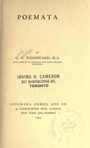Front cover of Poemata by Woodward, George Ratcliffe