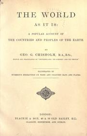 Front cover of The world as it is by Chisholm, Geo. G.