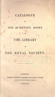 Cover of Catalogue of the scientific books in the library of the Royal Society by Royal Society (Great Britain). Library.