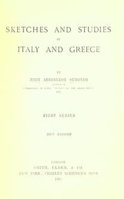 Front cover of Sketches and studies in Italy and Greece by John Addington Symonds