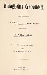 Front cover of Biologisches Zentralblatt by Unknown