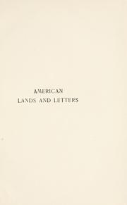 Front cover of American lands and letters by Donald Grant Mitchell