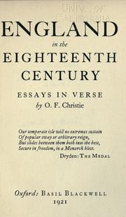Cover of England in the eighteenth century by Octavius Francis Christie