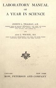 Front cover of Laboratory manual of a year in science by Joseph Luther Thalman