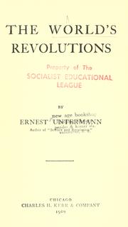 Cover of The world's revolutions by Ernest Untermann