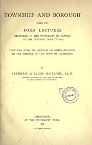 Front cover of Township and borough by Frederic William Maitland