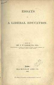 Front cover of Essays on a liberal education by Frederic William Farrar