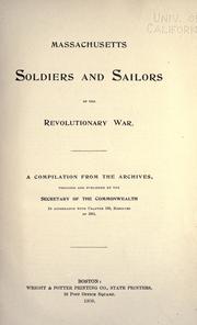 Cover of Massachusetts soldiers and sailors of the revolutionary war by Massachusetts. Office of the Secretary of State.