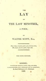 Front cover of The lay of the last minstrel by Sir Walter Scott