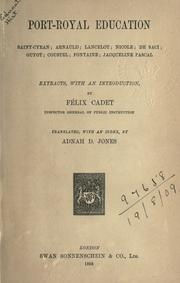 Front cover of Port-Royal education by Felix Cadet