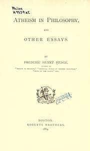Cover of Atheism in philosophy by Hedge, Frederic Henry