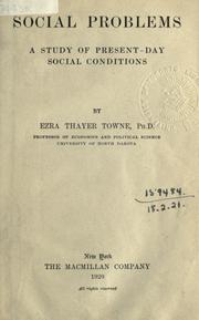 Cover of Social problems by Ezra Thayer Towne