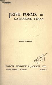 Front cover of Irish poems by Katharine Tynan