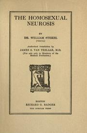 Front cover of The Homosexual Neurosis by Wilhelm Stekel