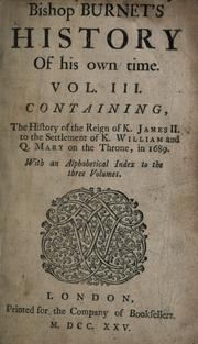 Front cover of History of my own time by Burnet, Gilbert