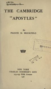 Front cover of The Cambridge "Apostles" by Frances Mary Grogan Brookfield