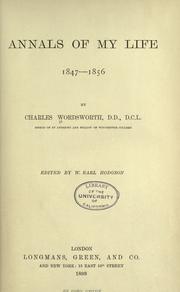 Front cover of Annals of my life, 1847-1856 by Charles Wordsworth